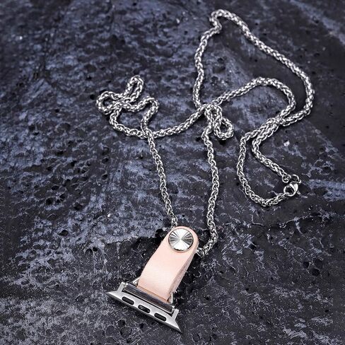 Titanium steel vegetable tanned leather for apple watch 123456789se10s ultra 49mm Fob Necklace Keychain Clip Pocket watch 46/45/44/42/41/40/38mm statement sweater chain sport in Kuwait