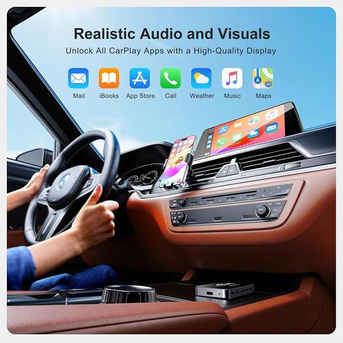 AI Box Wireless CarPlay & Auto Adapter - Plug & Play, Dual-Band WiFi, Bluetooth 5.0, 4K Video Support, Android 12.0 System, Compatible with Factory CarPlay & Android Auto （4GB RAM+32GB ROM） in Saudi Arabia