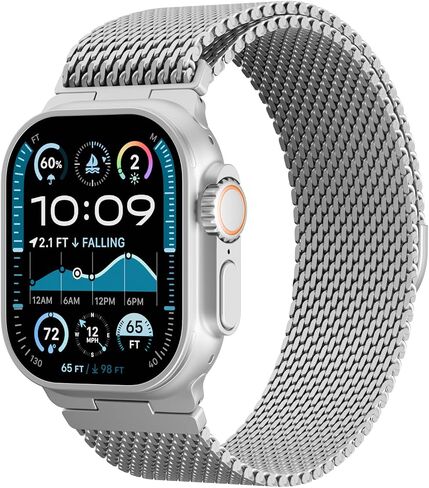 Milanese Mesh Loop متوافق مع Apple Watch Band Ultra 2/Ultra 49mm 46mm 45mm 44mm Men ، فرقة بديلة للتنفس لسلسلة Iwatch SE 10/9/8/7/6/5/4 in Kuwait