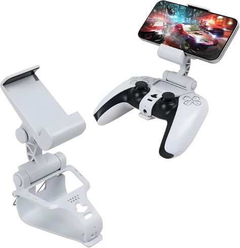 EasEasy Compatible for PS5 Controller Phone Mount Clip, Adjustable Mobile Gaming Holder Clamp for Playstation 5 Remote Controller Cell Phone Stand-Black in Kuwait