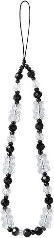 Beaded Phone Lanyard Wrist Strap Phone Charms Fixed Beads Pearl Chain in Saudi Arabia