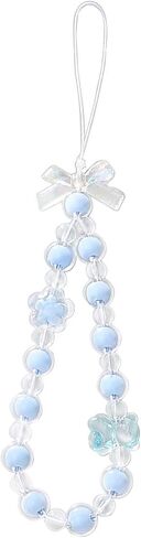 Beaded Phone Lanyard Wrist Strap Phone Charms Fixed Beads Pearl Chain in Saudi Arabia