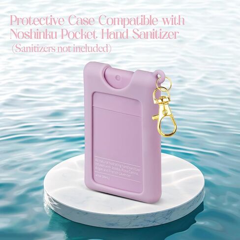 VANEST Silicone Case Compatible with Noshinku Pocket Hand Sanitizer, Protective Case with Keychain for Refillable Travel Size, Hand Sanitizer Spray Accessory (Black) in Saudi Arabia