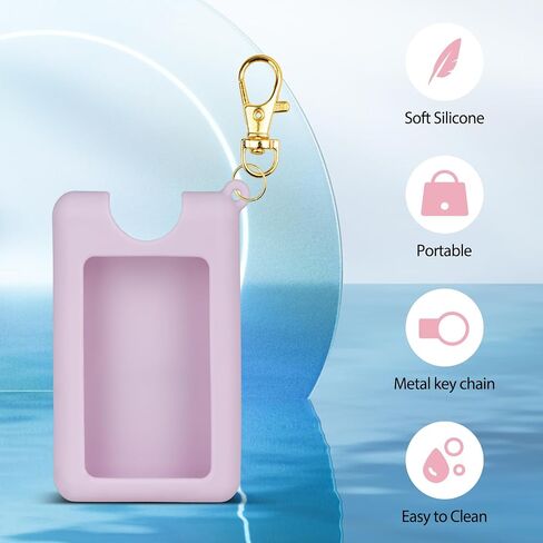 VANEST Silicone Case Compatible with Noshinku Pocket Hand Sanitizer, Protective Case with Keychain for Refillable Travel Size, Hand Sanitizer Spray Accessory (Black) in Saudi Arabia