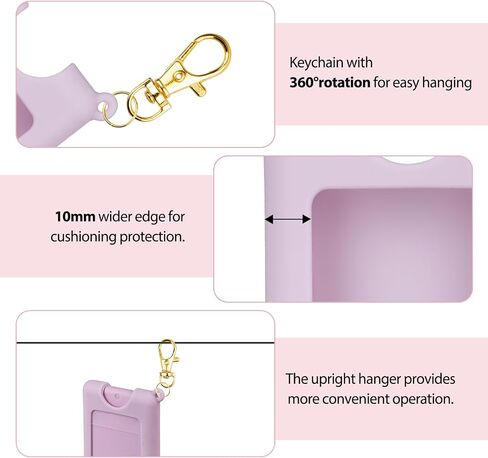 VANEST Silicone Case Compatible with Noshinku Pocket Hand Sanitizer, Protective Case with Keychain for Refillable Travel Size, Hand Sanitizer Spray Accessory (Black) in Saudi Arabia