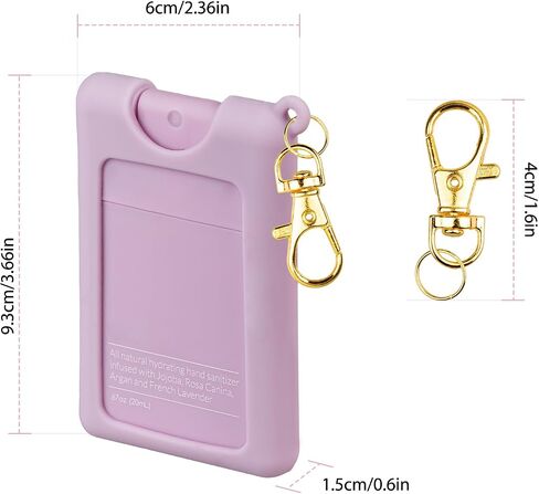 VANEST Silicone Case Compatible with Noshinku Pocket Hand Sanitizer, Protective Case with Keychain for Refillable Travel Size, Hand Sanitizer Spray Accessory (Black) in Saudi Arabia
