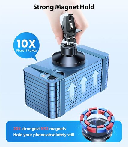 Magseed for Magsafe Car Mount [أقوى قوة مغناطيس] حامل هاتف مغناطيسي للسيارة تنفيس 360 حامل هاتف مغناطيسي قابل للتعديل لأجهزة iPhone 16 Pro Max 15 14 13 12 Plus Mini in Kuwait