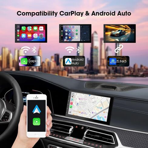 7 Inch Double Din Car Stereo,with Wireless Apple CarPlay and Android Auto Screen for Car,HD Touch Screen carplay screen with Mirror Link,Backup Camera,AUX,FM Transmitter for All Vehicle(2+32GB) in Saudi Arabia