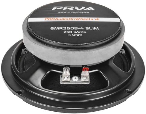 PRV Audio 2x 6mr250b-4 Slim Midrange 6.5 "مكبرات صوت ضحلة 250 واط 4 أوم ، مكبرات الصوت الرصاصة الصوتية النحيفة Mount Car للأبواب مع حبل واحد حصري (2 مكبرات صوت) in Kuwait