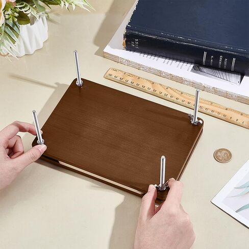 UNICRAFTALE Wooden Book Press Bookbinding Brown Rectangle Bamboo Portable Book Press Bookbinding Tool Flat Paper Press Machine for Bookbinding Supplies DIY Handmade Paper Press 22x15.1x0.8cm in Kuwait