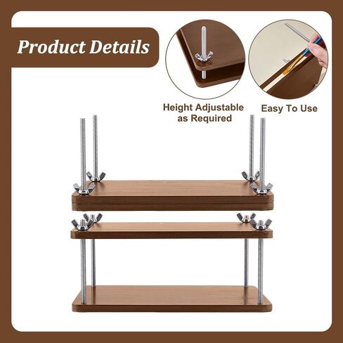 UNICRAFTALE Wooden Book Press Bookbinding Brown Rectangle Bamboo Portable Book Press Bookbinding Tool Flat Paper Press Machine for Bookbinding Supplies DIY Handmade Paper Press 22x15.1x0.8cm in Kuwait