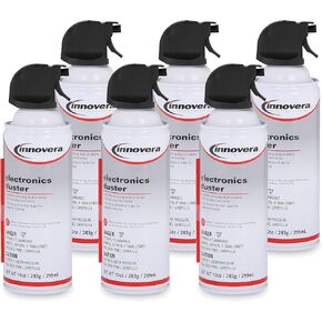 Innovera Compressed Air Duster Cleaner, 10 oz Can, 6/Pack