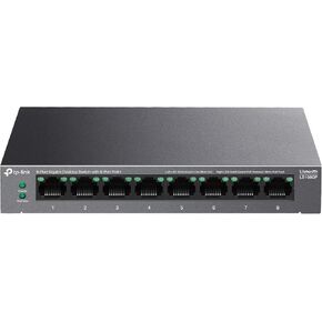TP-Link LS108GP | 8 Port PoE Gigabit Ethernet Switch | 8 PoE+ Port @ 62W | Plug & Play | Extend Mode | PoE Auto Recovery | Desktop/Wall Mount | Silent Operation