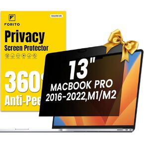 F FORITO 360° Privacy Screen Protector Compatible with MacBook Pro 16 inch (2024, 2023, 2022, 2021, M4, M3, M2, M1, Pro, Max), Anti Peeping Anti Glare Anti Blue Light Laptop Privacy Screen Shield