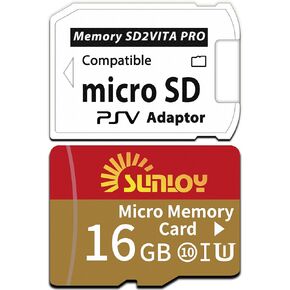 SD2Vita 6.0 PS Vita Memory Card Adapter with 64GB Micro SD Card, High Speed microSDXC UHS-I Flash Memory Card with PSV Micro SD Card Adapter for PSV 1000/2000 PSTV FW 3.60 HENkaku Enso System