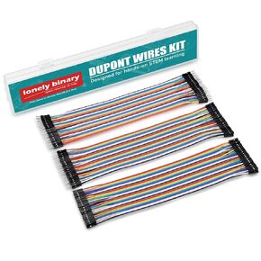 120pcs Breadboard Dupont Wire Kit with 2.54mm Gender Changer Pins - 40pin Male to Female, M-M, F-F Jumper Wires for Arduino Projects ESP32 with Storage Box