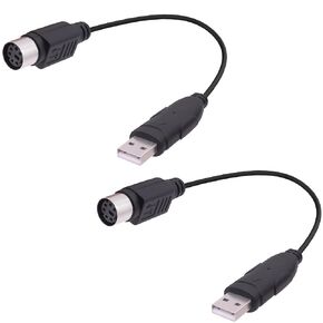 USB to PS/2 Converter Adapter Cable PS2 Female Keyboard Mouse Interface to USB 2.0 Male Adapter Connector Cord for Desktop Laptop-18cm/7in-2Pcs