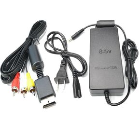Power Supply and AV Cable for PS2,AC Adapter Charger Cable Cord and AV Cable Compatible with PS2 Slim A/C 70000 Console