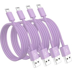 4 Pack [Apple MFi Certified] Apple Charging Cables 6ft, iPhone Chargers, Lightning Fast iPhone Charging Cord for iPhone 12/11/11Pro/11Max/ X/XS/XR/XS Max/8/7, ipad(White)