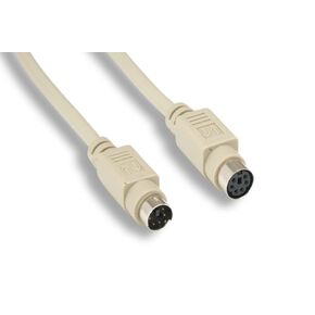 KENTEK 50 Feet FT Mini DIN6 MDIN6 PS/2 Keyboard Mouse Extension Cable Cord 28 AWG Molded 6 Pin Male to Female M/F for PC Mac Linux