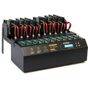 EZ DUPE 1 to 9 M.2 NVMe Cyclone Pro Duplicator - 36GB/Min - Standalone Copier & Eraser/Sanitizer for Multiple PCIe M2, 2.5/3.5 Inch SATA HDD Hard Disk & SSD Solid State Drives (DM-HE6-5M09PP)