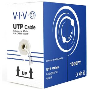 VIVO 1,000ft Bulk Cat5e Wire, CCA Ethernet Cable, 24 AWG, UTP Pull Box, LAN Network, Gray, CABLE-V001