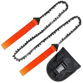 Rope Saw for Tree Limbs - Hand Chainsaw for Survival with Bag | Stainless Steel 25" Folding Tree Saw with Bi-Directional Teeth, Essential for Camping Gear, Survival Gear or Emergency Setup