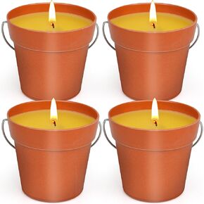 Citronella Candles Outdoor - 4 Pack Citronella Candles for Home Patio, Natural Soy Wax Lemongrass Candle Bulk for Outside Garden Yard Balcony, Summer Camping Candle for Indoor Outdoor Backyard