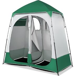 VINGLI 2 Room Shower Tent, 7.5 FT Instant Pop Up Shelter with Carrying Bag, Privacy Changing Room Tent,Perfect for Portable Toilet, Camping, Dressing, Outdoor Indoor, Easy Set Up