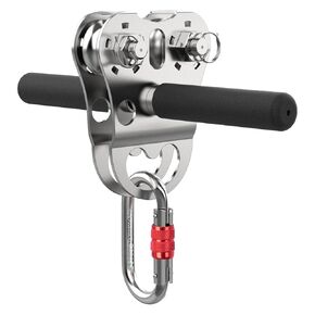 Zipline Pulley, Heavy Duty 304 Stainless Steel Zipline Trolley, Reinforced Safety Handle for Backyard Zipline, Hauling, Suitable for 1/4 to 1/2 Inch Steel Cable, 1100 lbs Working Load Limit