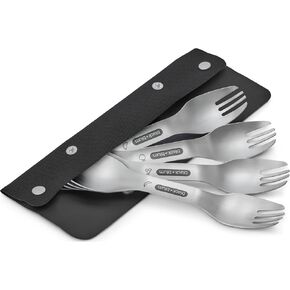 Black+Blum Spork Set of 4 - Stainless Steel Spork Set with as Easy Clean Carry case