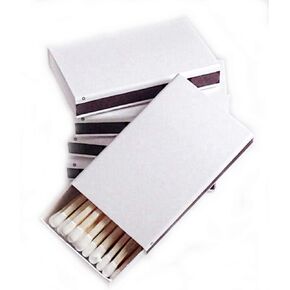 50 Plain White Cover Wooden Matches Box Matches