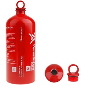 Portable Fuel Bottle - Leakproof Aluminum Fuel Tank, 50.7OZ (Red) for Camping, Hiking, Backpacking & Outdoor Cooking