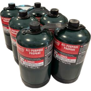 Propane Replacement Fuel Cylinders Camping- 16 Oz (6 Pack) Factory Pre-filled and Ready to Use