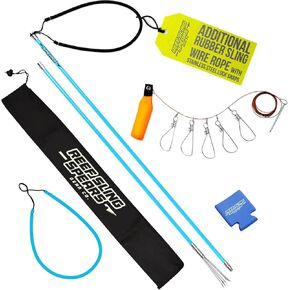 Hawaiian Sling Fishing Spear Set Lite - Travel Fiberglass Pole Spear Harpoon for Spearfishing with a 5 tip Prong Paralyzer - Fishing line Holder and Travel Bag Included for Spear Fishing Equipment