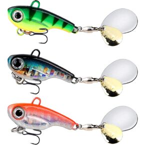 طعوم Spinner 2-Fays الدوران سحر مع خطافات ثلاثية السطح الصيد الصغير لسمك السلمون المرقط Walleye Pike Topwater Fishing Gear 3pcs FS/Ye-07