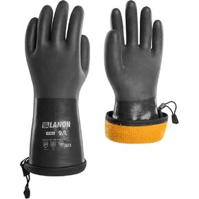 LANON LANVENT Moisture-permeable PU Coated Winter Work Gloves, Waterproof Warm Heavy Duty Gloves for Freezer Work, Chemical & Oil Resistant, Non-Slip, Medium