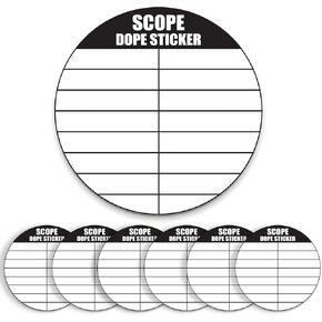 12 Pack Writable Scope DOPE Sticker for Long-Range Shooting- Scope Sticker Can Be Used with Range Card and Dope Cards for Shooting -1.5 Inch Diameter- Fits Most Scope Caps - Made in The USA
