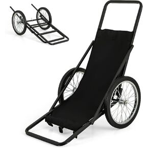 Moccha Deer Cart, 500 LBS Folding Game Cart with Polyester Liner, 20" Rubber Wheels, Ergonomic Handle, 2 Buckle Straps, Gear Dolly Cart, Heavy-Duty Hunting Game Hauler or Hunting Fishing Hiking
