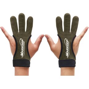 Archery Gloves 2 Pack Shooting Hunting Leather Guard 3-Finger Guard for Youth Adult Man Woman and Beginner Recurve Arrow Bow Archery Protective Gear Accessories