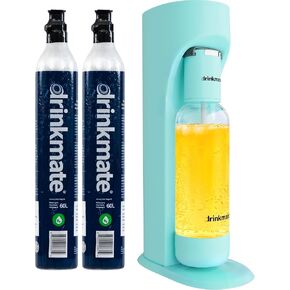 Drinkmate OmniFizz Sparkling Water and Soda Maker, Carbonates Any Drink, Bubble Up Bundle - Includes Two 60L CO2 Cylinders, One Carbonation Bottle, and Fizz Infuser (Matte Black)