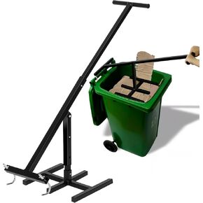 Manual Trash Compactor, Roadside Trash Can Compactor with Adjustable Handle, Trash Compactor for 25-145 Gallon Trash Can with Wheels, Fit Use of Garden, Restaurant and Office