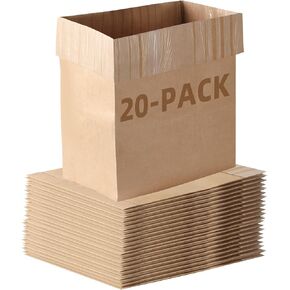 (20-Pack) Calvana Super Strong Compactor Bags, Heavy-Duty Kitchen Paper Trash Bags with Leak Proof Plastic Liner, Reinforced Bottom, Fits GE Model Compactors with Rectangular Containers