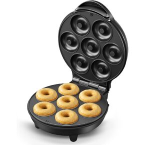 Mini Donut Waffle Cake Maker, 7 Slots Home Baking Machine, Great for Breakfast, Snacks, Desserts and More