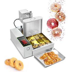 Commerical 4 Rows Mini Donut machine, Donut maker machine,Stainless Steel Donut Making Machine, Auto Donut Maker, Mini Donut Machine,Large Capacity 1750pcs /h