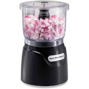 معالج Hamilton Beach Electric Electric Vegper & Mini Food Food ، 3-Cup ، 350 واط ، للتنزه ، والفثان ، والهروب ، الأسود (72850)