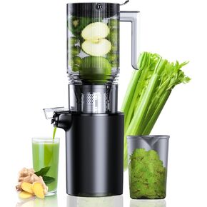 Juicer Machines, Cold Press Juicer with 5.4" Extra Large Feed Chute, Slow Masticating juicer for Whole Vegetables and Fruits, High Juice Yield, Easy to Clean.