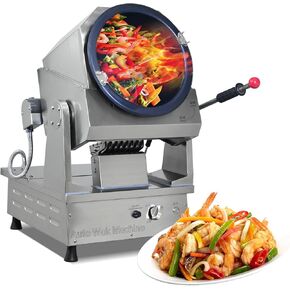 Automatic Stir Fry Wok Machine with water spray,Automatic 360° Stir Fry Cooker,Automatic Cooking Machine,Drum Type Stir Frying Machine,Auto Cooking Wok Fried Machine (Natural Gas, Countertop)