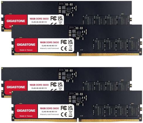 【DDR5 RAM】 GIGASTONE Desktop RAM 64GB (2x32GB) DDR5 RAM 64GB DDR5-5600MHz PC5-44800 CL46 1.1V 288 Pin Non- ECC Unbuffered UDIMM for PC Computer Desktop Memory Module (Desktop ONLY) in Saudi Arabia
