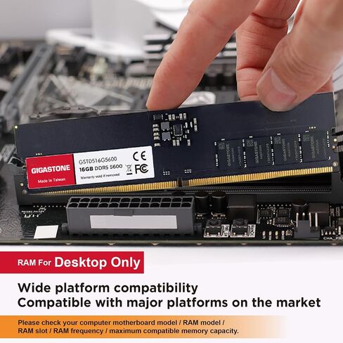 【DDR5 RAM】 GIGASTONE Desktop RAM 64GB (2x32GB) DDR5 RAM 64GB DDR5-5600MHz PC5-44800 CL46 1.1V 288 Pin Non- ECC Unbuffered UDIMM for PC Computer Desktop Memory Module (Desktop ONLY) in Saudi Arabia